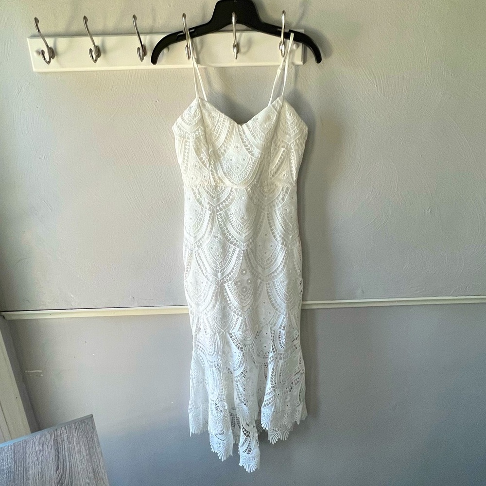 Lulus fit and flare white dress